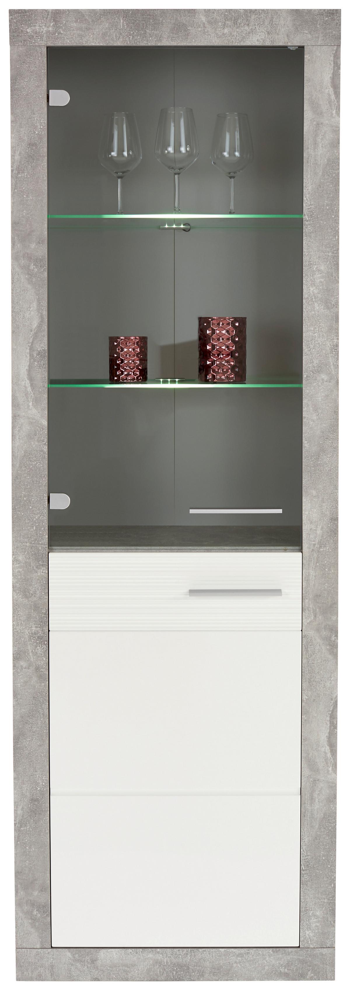 VITRÍNA MALTA - čierna/sivá, Modern, kompozitné drevo/plast (63,9/196,6/34,9cm)