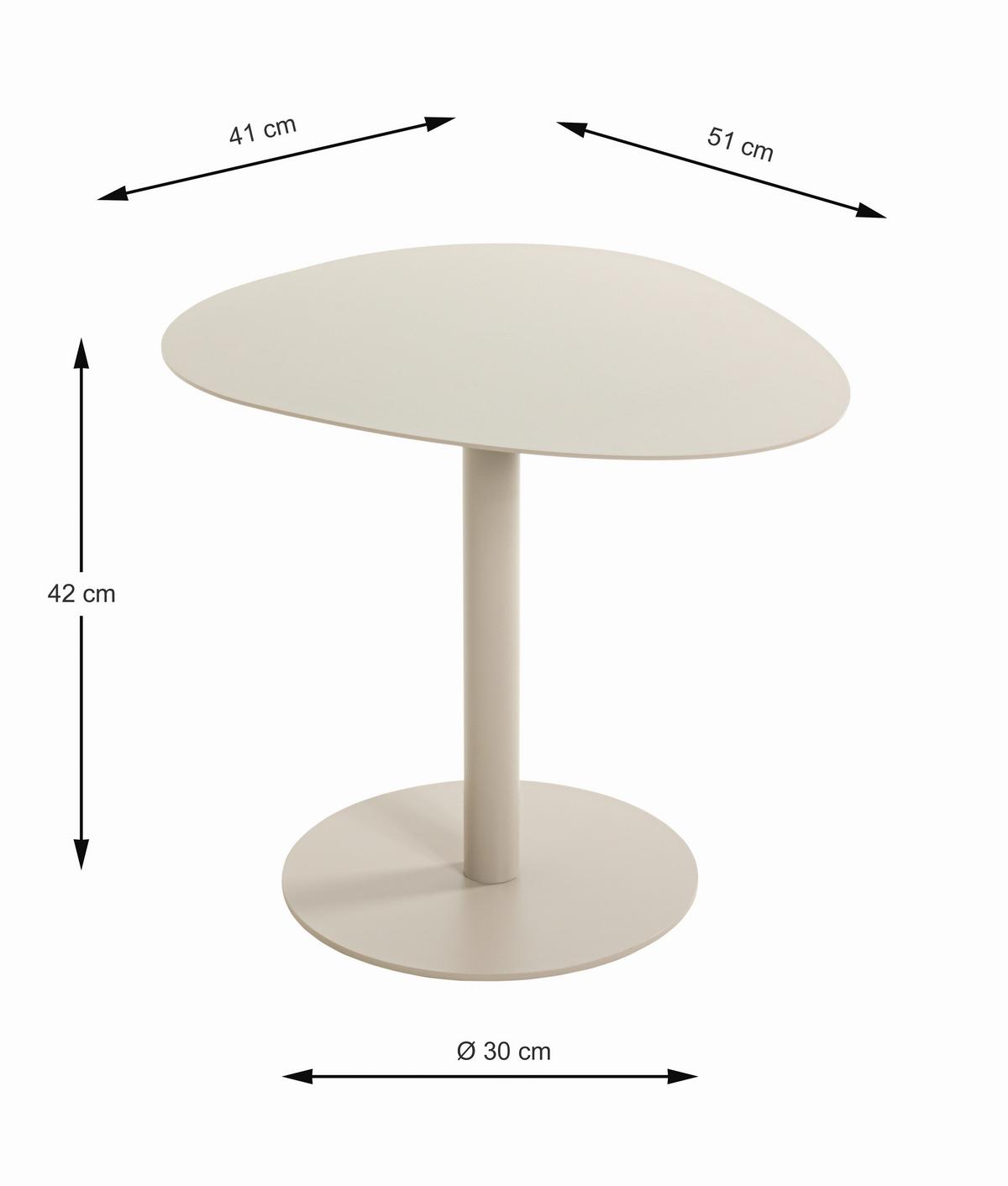 Odkládací stolek Enno 5, kašmírová - kašmírová, Trend, kov (51/42/41cm)
