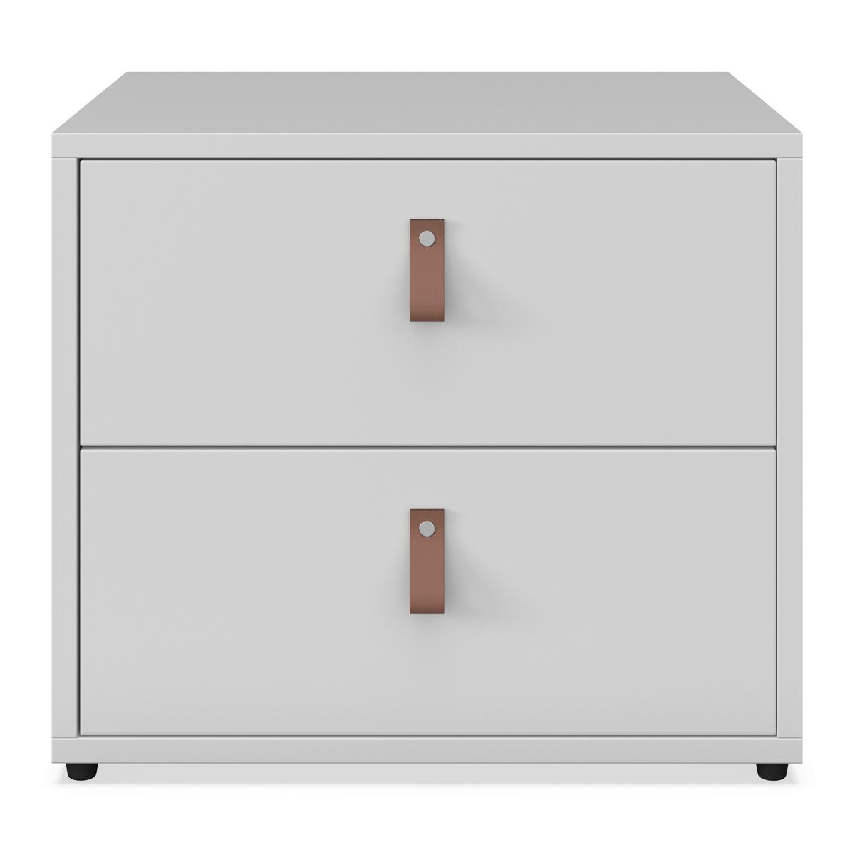 Noční stolek MICK - bílá/černá, Moderní, kompozitní dřevo/plast (46/40/40cm) - Modern Living