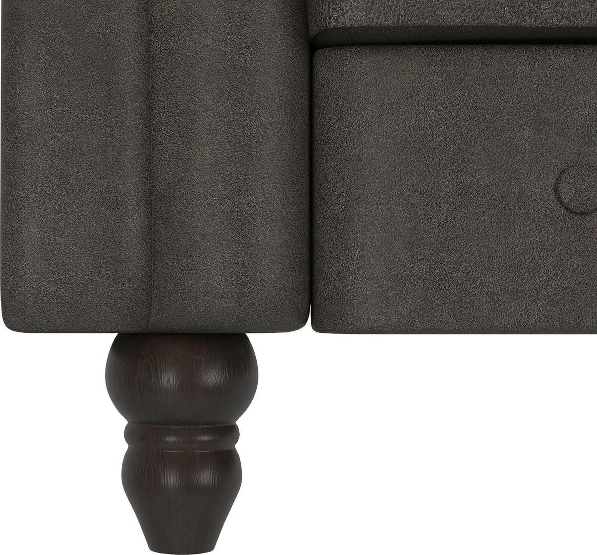Ecksofa Firenze Anthrazit, mit Schlaffunktion - Anthrazit/Schwarz, Basics, Textil (241/154cm) - Livetastic