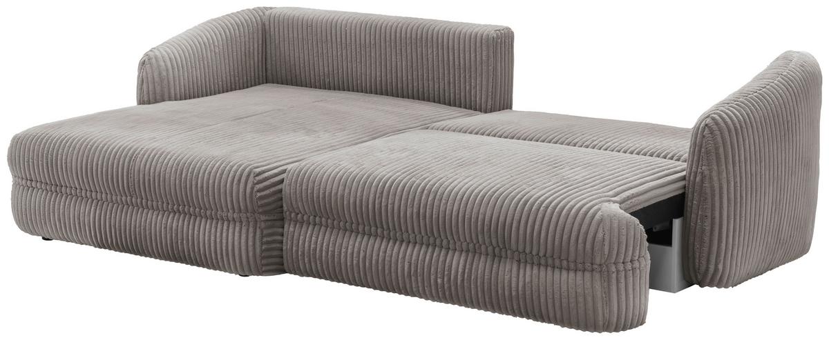Ecksofa Lush, Taupe Schenkel: 161x284 cm - Taupe/Silberfarben, Design, Textil (161/284cm) - Livetastic