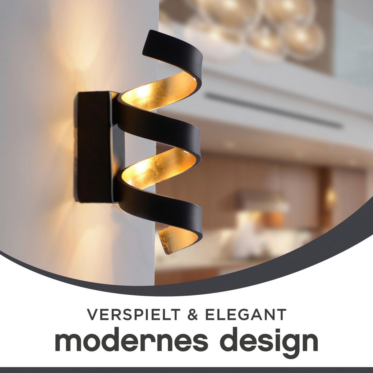 Led-wandleuchte Helix 3-Flammig  3 Helligkeitsstufen - Goldfarben/Schwarz, Basics, Metall (26/10/13,5cm)