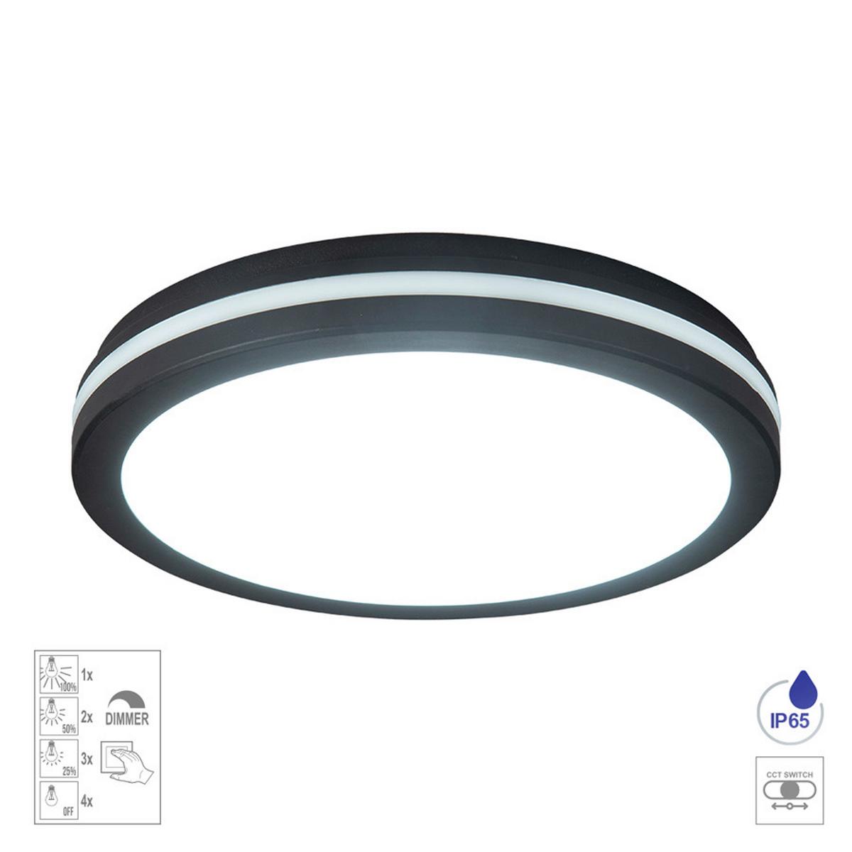 Kültéri Mennyezeti Lámpa Led Famo - fekete/fehér, Basics, műanyag (23/5.5cm)