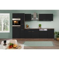 Küchenzeile Mit Geräten B: 310 Cm Schwarz/eiche Dekor - Eichefarben/Schwarz, Design, Holzwerkstoff (310cm) - Respekta