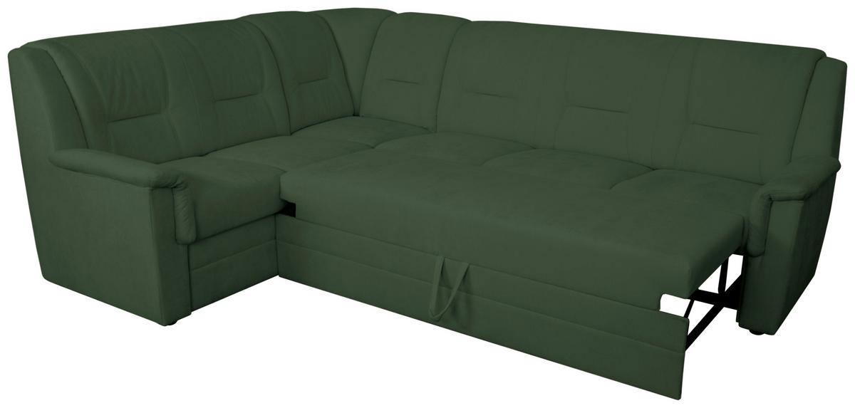 ECKSCHLAFSOFA Rafael, Dunkelgrün 279x224cm - Dunkelgrün/Beige, Trend, Textil (279/224cm)