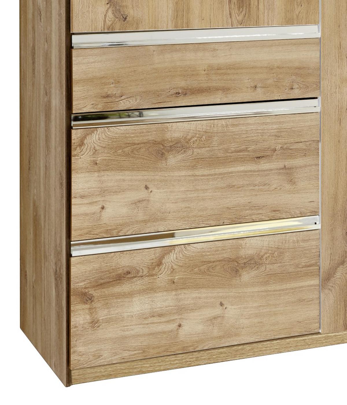 Drehtürenschrank Mit Laden 250cm Level 36a, Eiche Dekor - Eichefarben, MODERN, Holzwerkstoff (250/216/58cm) - MID.YOU