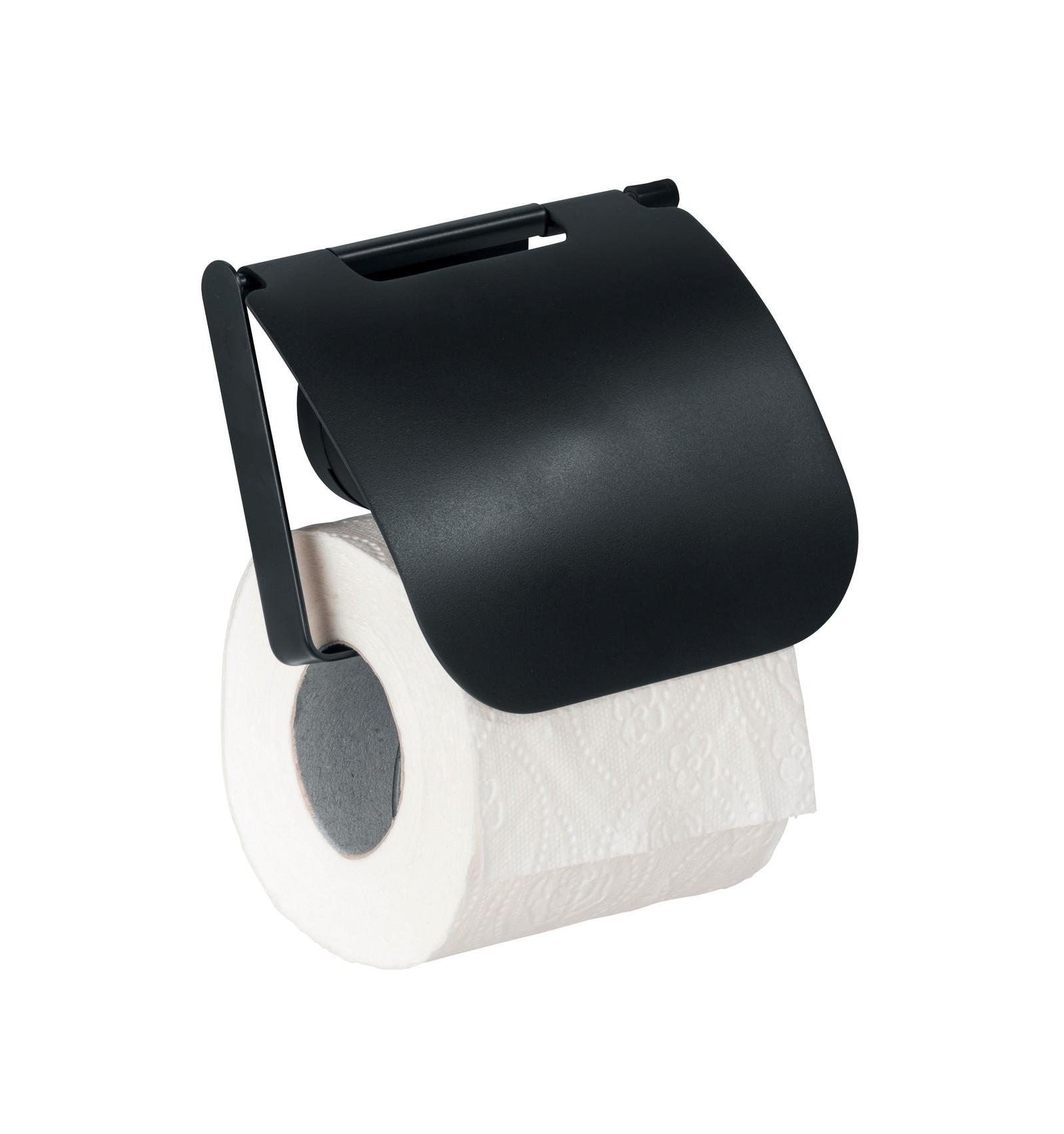 Wc-papír Tartó Static Loc Pavia 24900100 - fekete, Modern, fém (13/12/3cm) - Wenko
