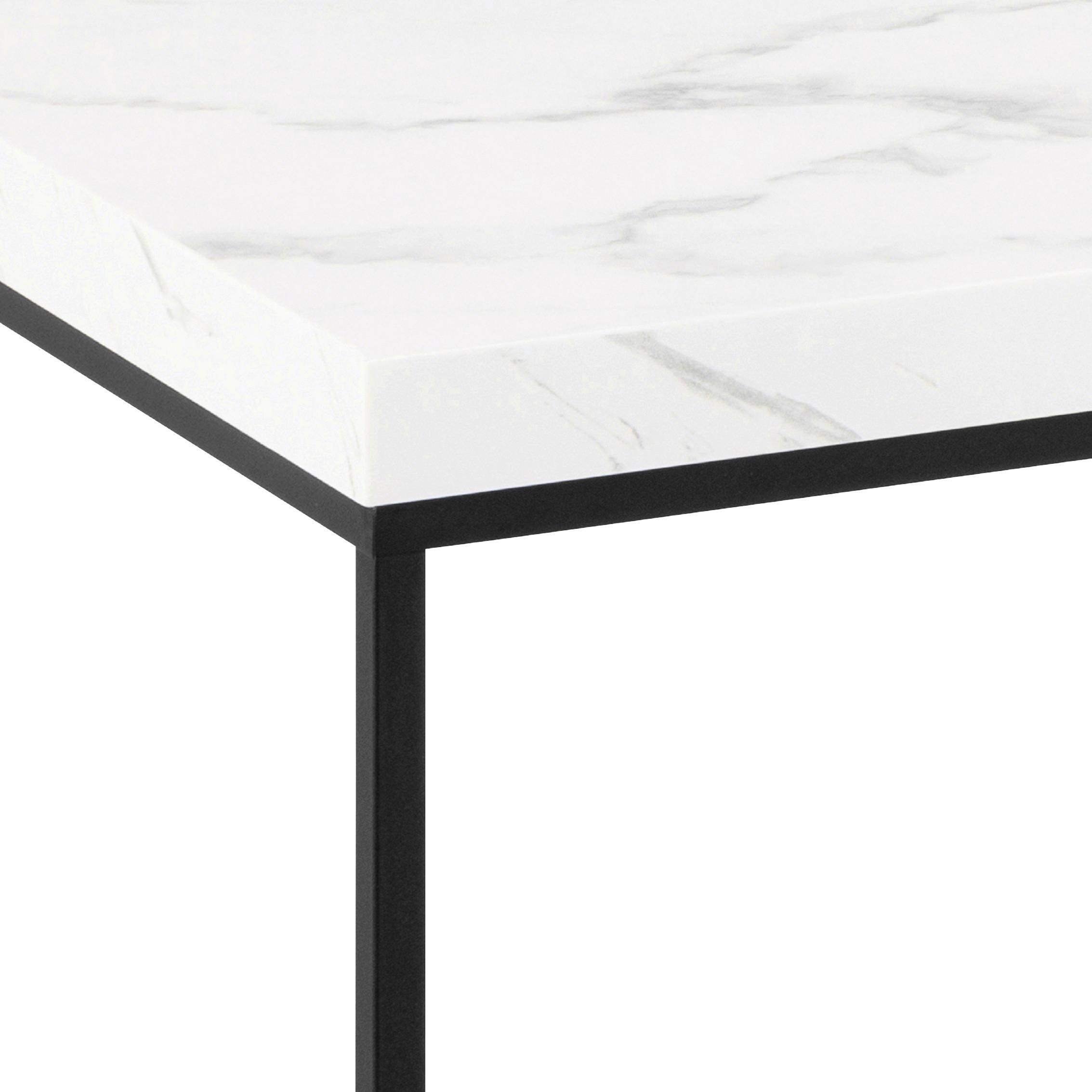 Couchtisch Barossa Weiß/schwarz, 110 Cm - Schwarz/Weiß, Design, Holz/Metall (110/55/45cm) - MID.YOU