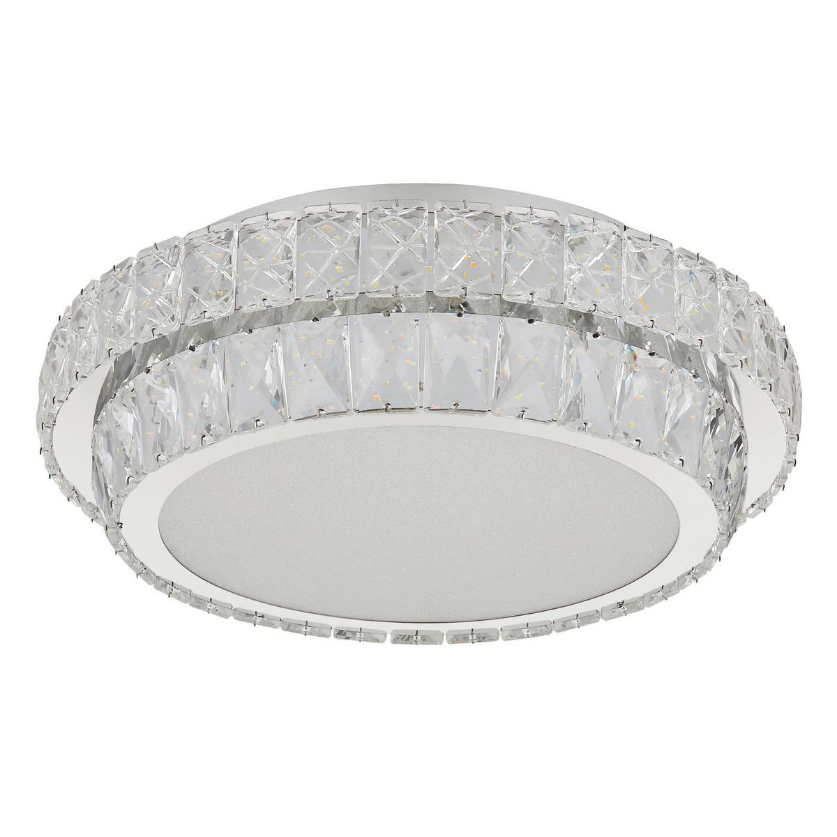 LED-Deckenleuchte 68157-38 - Klar/Chromfarben, KONVENTIONELL, Glas/Kunststoff (40/15.5cm) - Globo