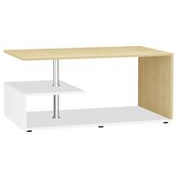 Couchtisch Maliso Weiß Honigeiche Dekor - Honigeiche/Schwarz, Design, Holzwerkstoff/Kunststoff (91/53/42cm) - MID.YOU