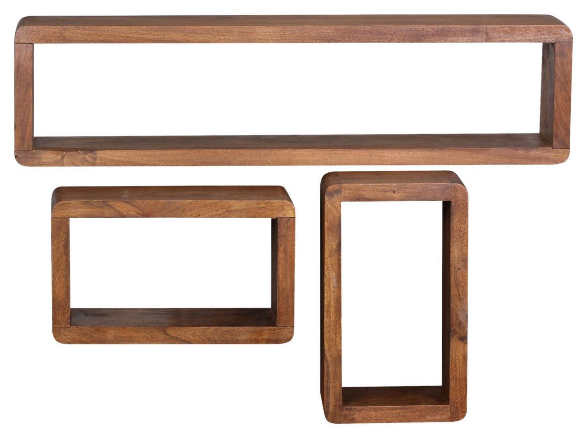 Regál z masivního dřeva boha sheesham - barvy sheesham, Moderní, dřevo (80/20/15cm) - MID.YOU