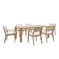 Gartenset Jada 7tlg - Eichefarben/Braun, MODERN, Metall (220/99,5/75cm) - Ambia Garden