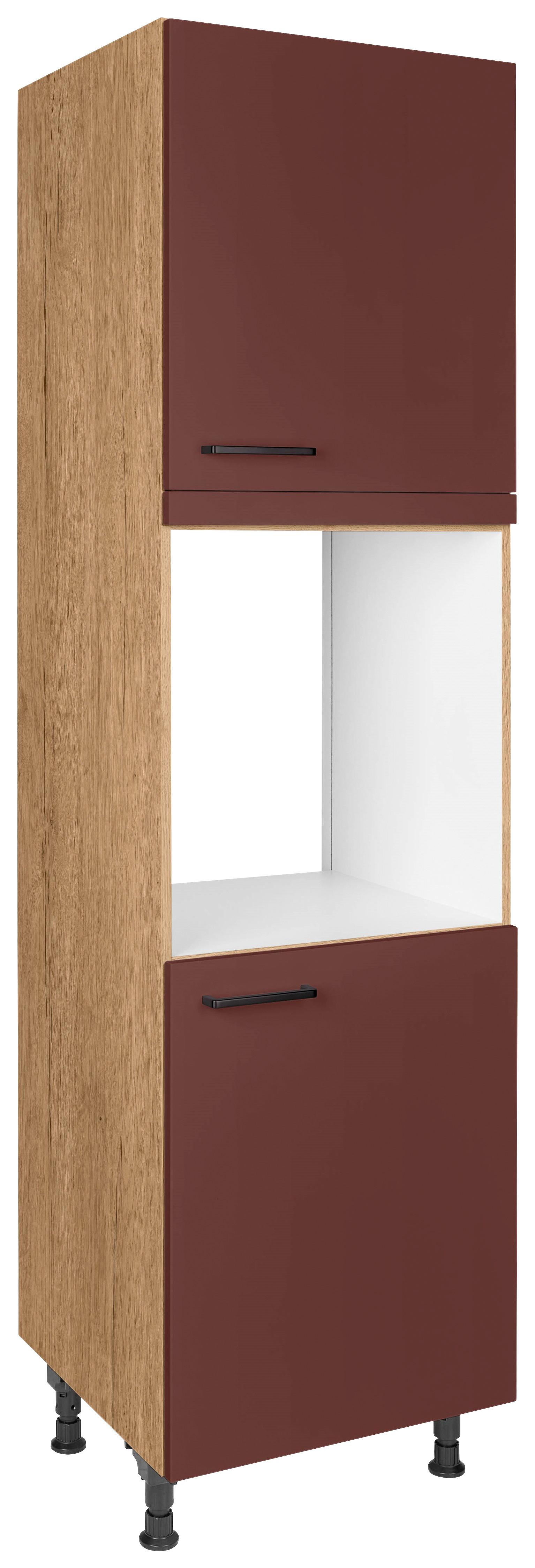Geräteumbauschrank Easytouch - Eichefarben/Rot, MODERN, Holzwerkstoff (60/216,6/58cm) - Nobilia