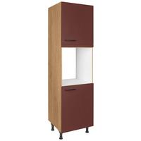 Geräteumbauschrank Easytouch - Eichefarben/Rot, MODERN, Holzwerkstoff (60/216,6/58cm) - Nobilia