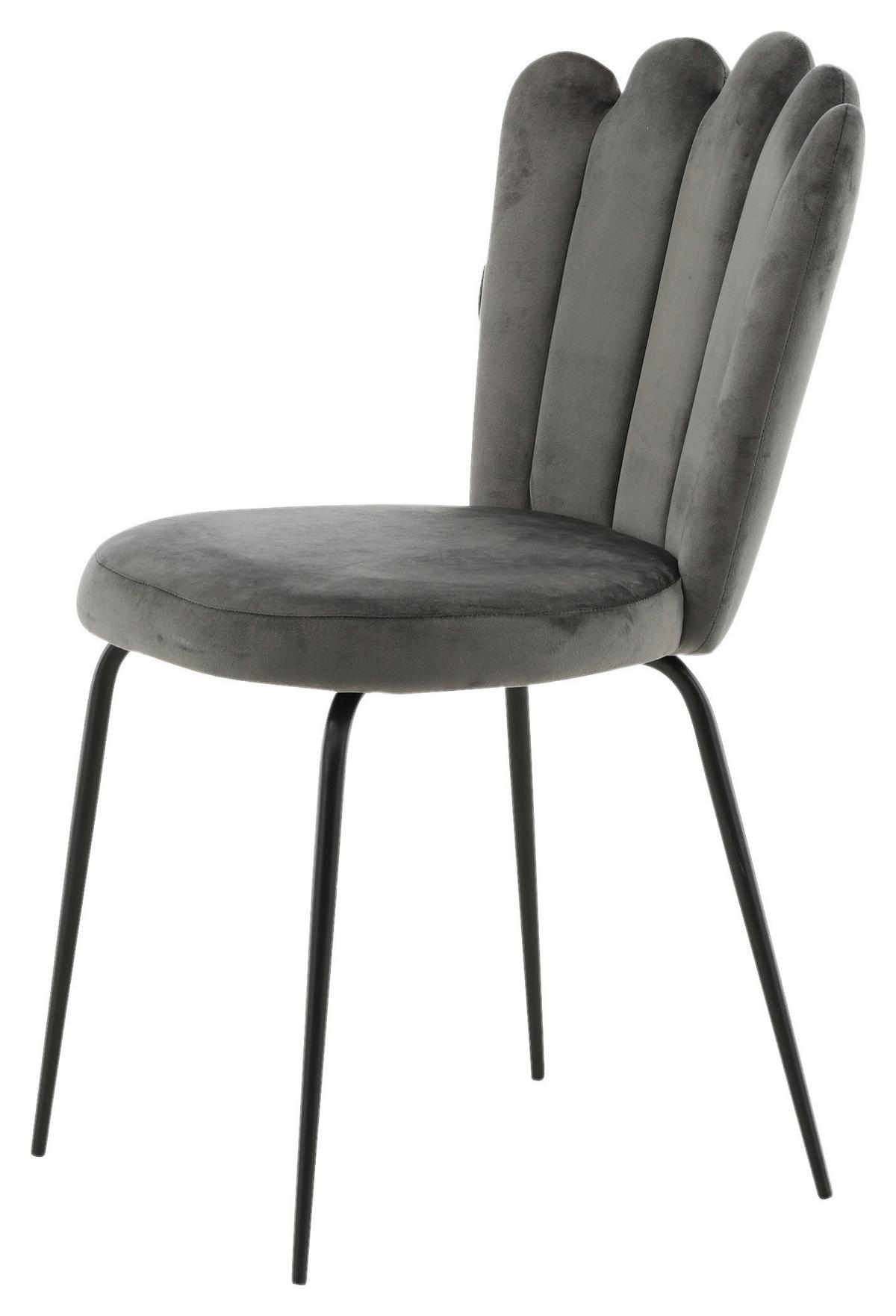 Stuhl-Set Limhamn - Schwarz/Grau, Design, Textil/Metall (44.5/82.5/54cm) - Livetastic