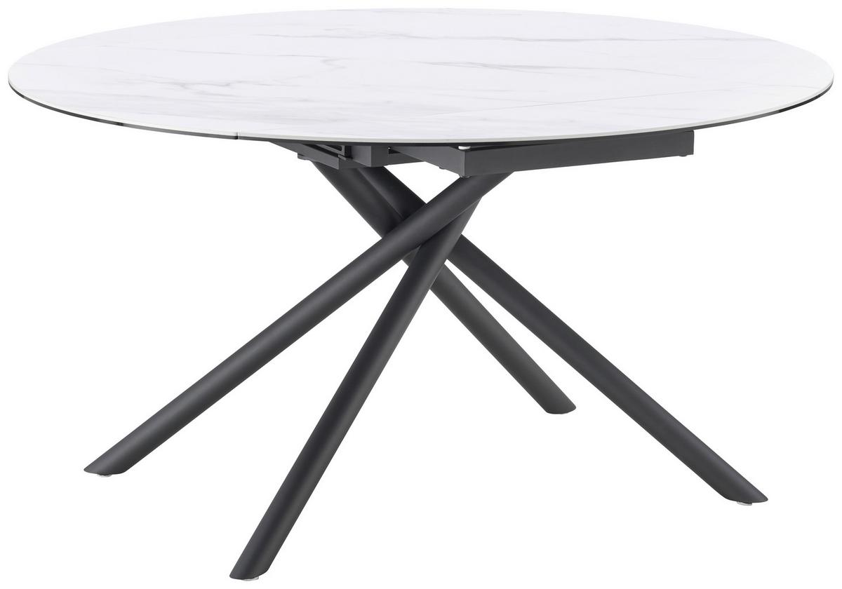 Esstisch Tiana - Schwarz/Weiß, LIFESTYLE, Glas/Keramik (90-140/76/140cm) - MID.YOU