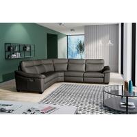 Ecksofa Dakar Anthrazit B: 299x299 Cm - Anthrazit/Schwarz, Design, Leder (299/299cm) - Livetastic
