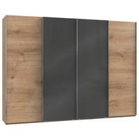 Schwebetürenschrank B: 300 Cm Level Grau/eichefarben Dekor - Eichefarben/Grau, MODERN, Holzwerkstoff (300/216/65cm) - MID.YOU