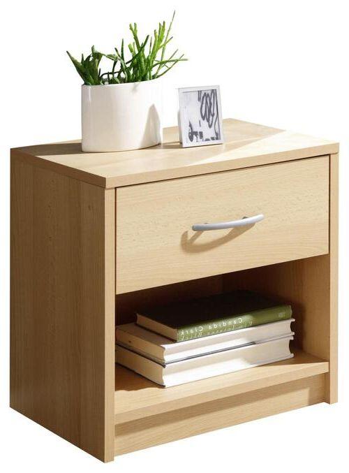Nachtkästchen Buche Dekor H: 41 cm Base - Buchefarben/Schwarz, Basics, Holzwerkstoff (39/41/28cm) - P & B