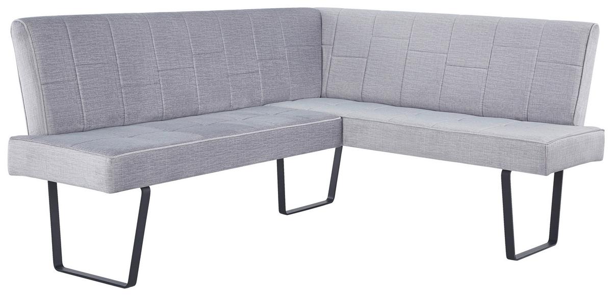 Eckbank Tilos Samt Hellbrau, S: 190x150 cm - Hellbraun/Schwarz, KONVENTIONELL, Textil/Metall (190/150cm) - MID.YOU