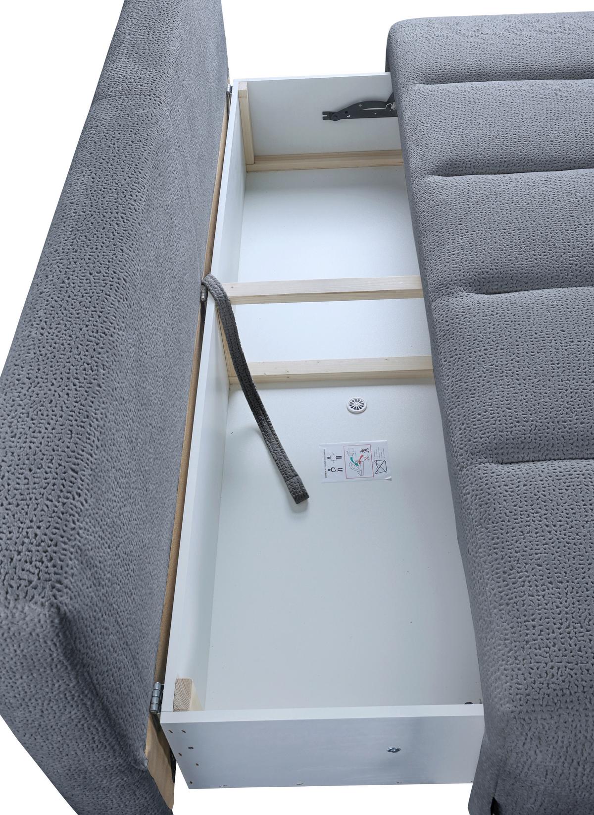 Schlafsofa Milo, Hellblau B: 209 Cm - Creme/Schwarz, Design, Holz/Holzwerkstoff (209/100/103cm) - MID.YOU