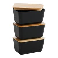 Dóza na potraviny MAGNUS - černá/světle hnědá, Moderní, plast/přírodní materiály (13/8/6,6cm) - Mömax