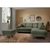 Ecksofa Valentina Dunkelgrün S: 230x200 Cm - Dunkelgrün/Naturfarben, MODERN, Textil (230/200cm) - Livetastic