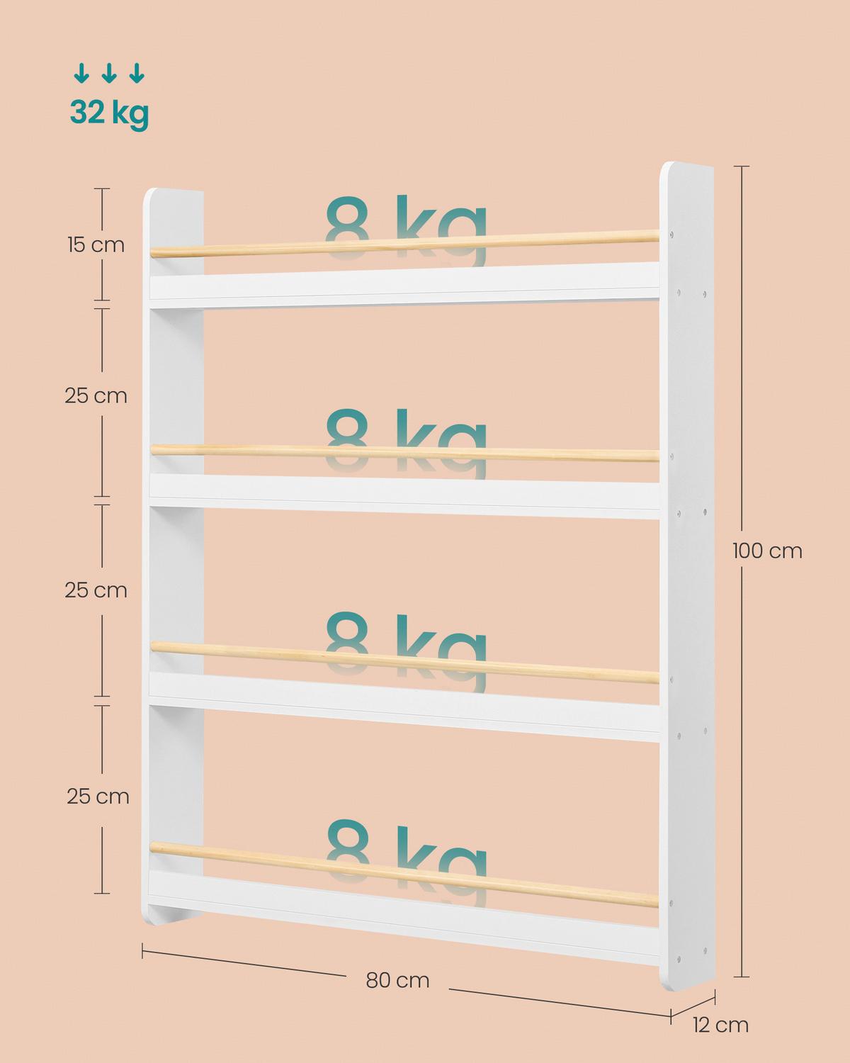 Kinderregal Kid Bookcase Naturfarben/weiß B: 80 Cm - Naturfarben/Weiß, MODERN, Holz/Holzwerkstoff (80/100/12cm) - MID.YOU