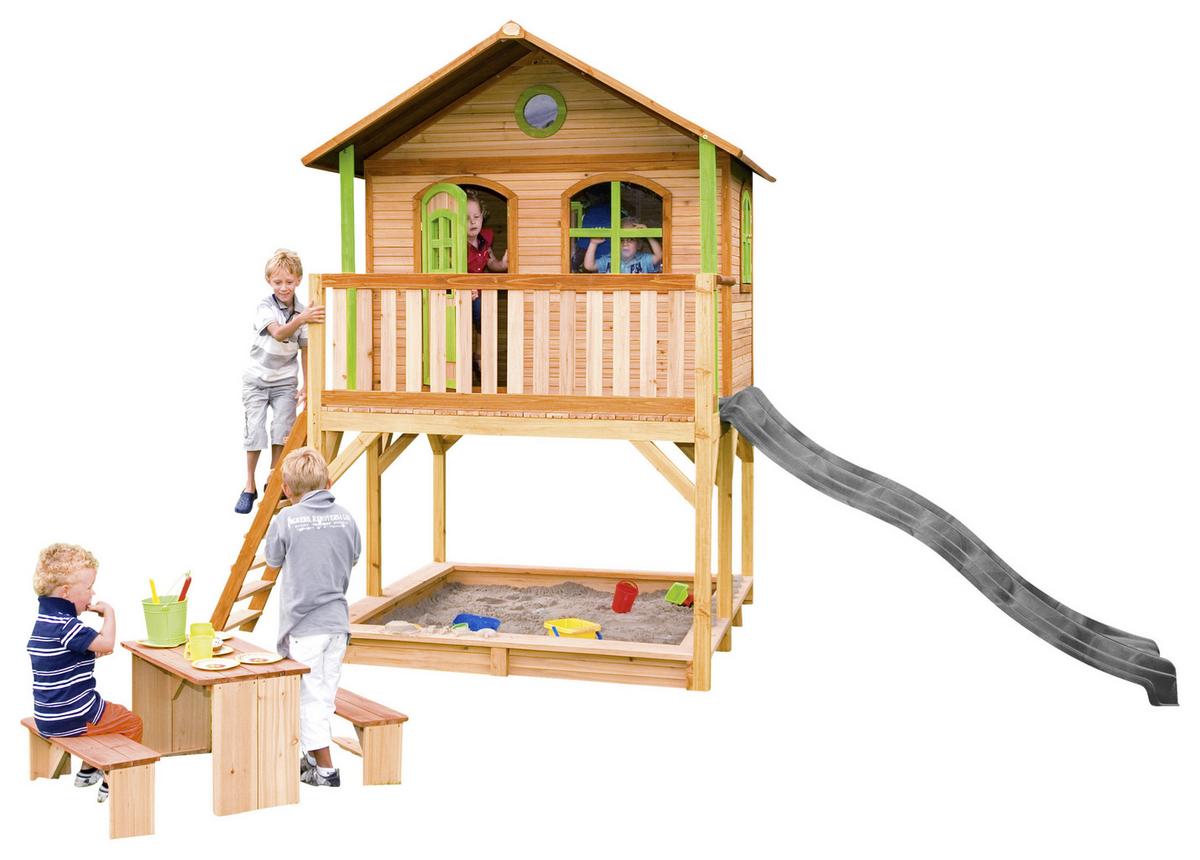 Spielhaus A030.042.80 - Braun/Grau, KONVENTIONELL, Holz (432/293/212cm) - Ambia Garden