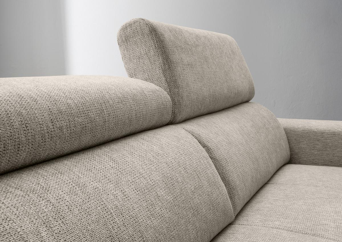 Ecksofa Intera, Beige S: 188x276 Cm - Beige/Schwarz, KONVENTIONELL, Textil (188/276cm) - Livetastic