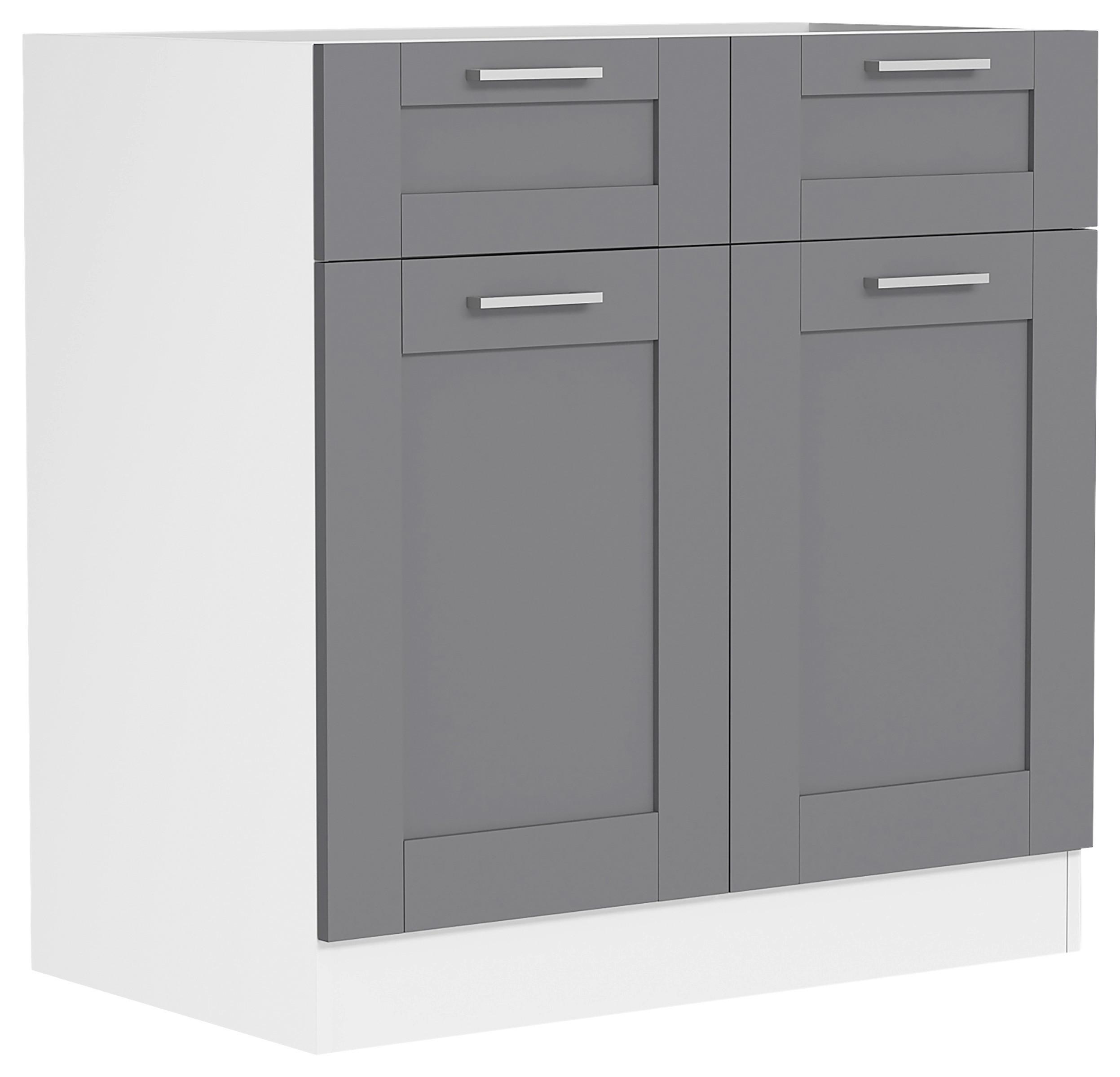 Küchenunterschrank Colura - Anthrazit/Weiß, Trend, Holzwerkstoff/Kunststoff (80/82/46cm) - MID.YOU