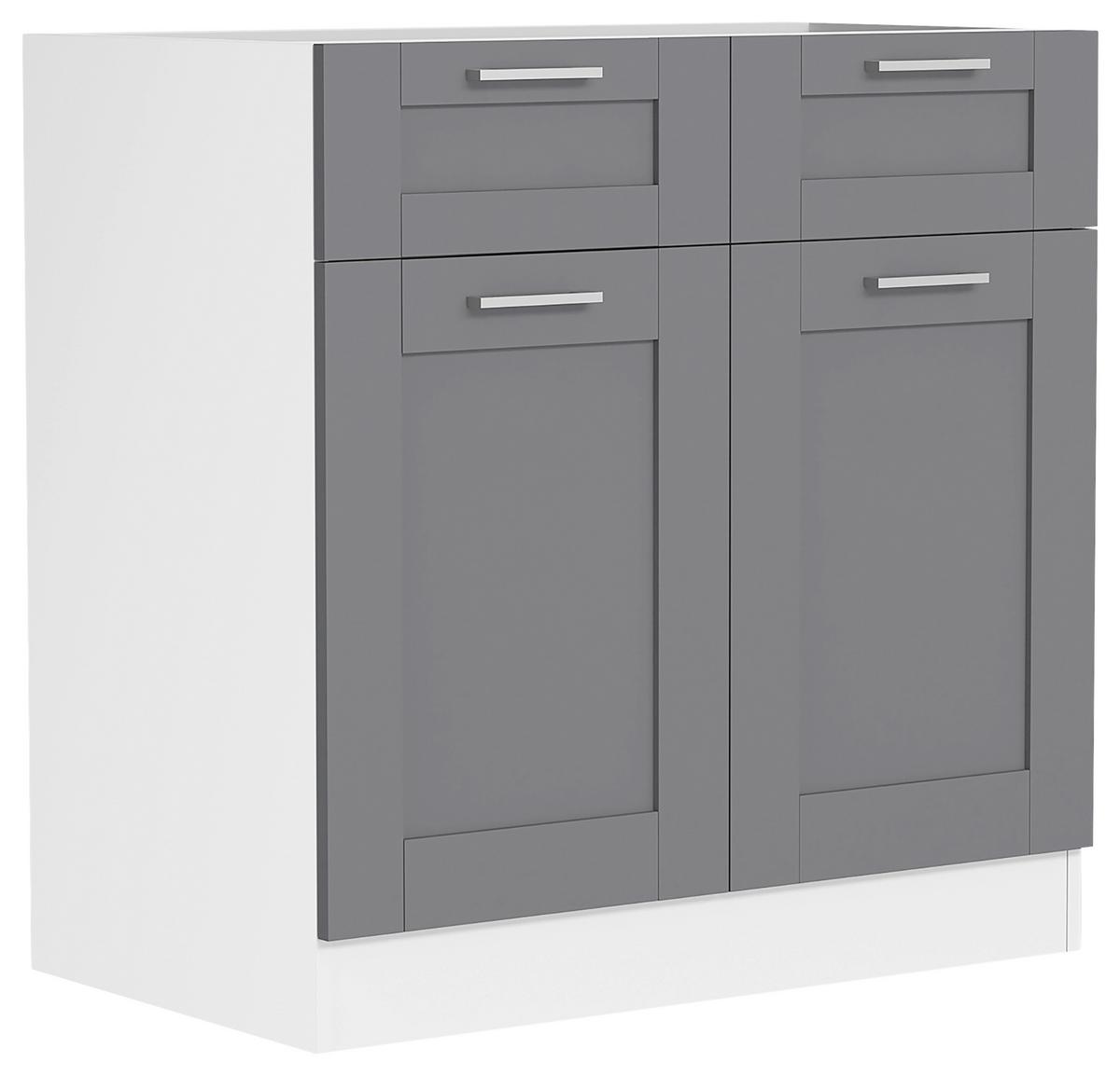 Küchenunterschrank Colura - Anthrazit/Weiß, Trend, Holzwerkstoff/Kunststoff (80/82/46cm) - MID.YOU