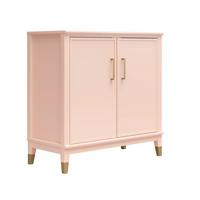 Highboard Westerleigh Hellrosa B: 86 cm - Hellrosa/Goldfarben, Design, Holzwerkstoff/Metall (86/85/41cm) - MID.YOU