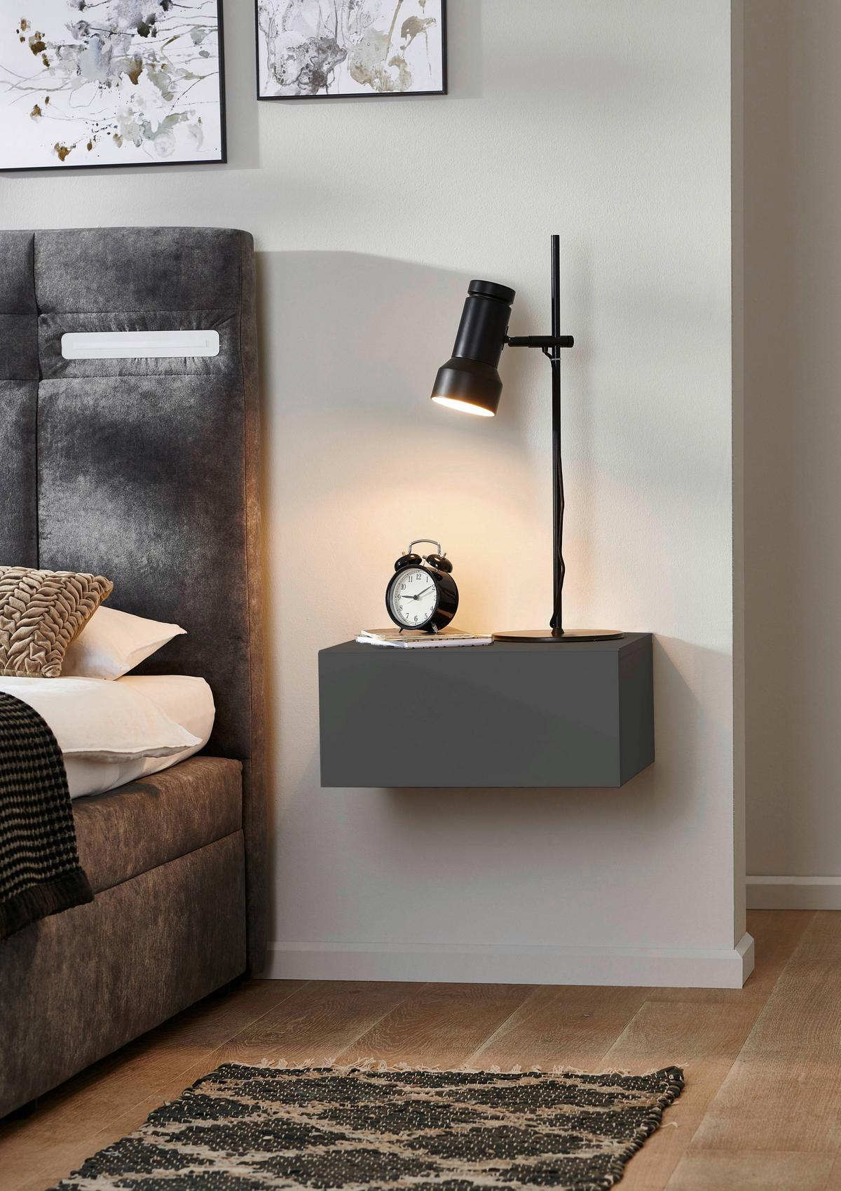 Nachttisch Faro, Anthrazit B: 44 Cm - Anthrazit, MODERN, Holzwerkstoff (44/21/40cm) - MID.YOU