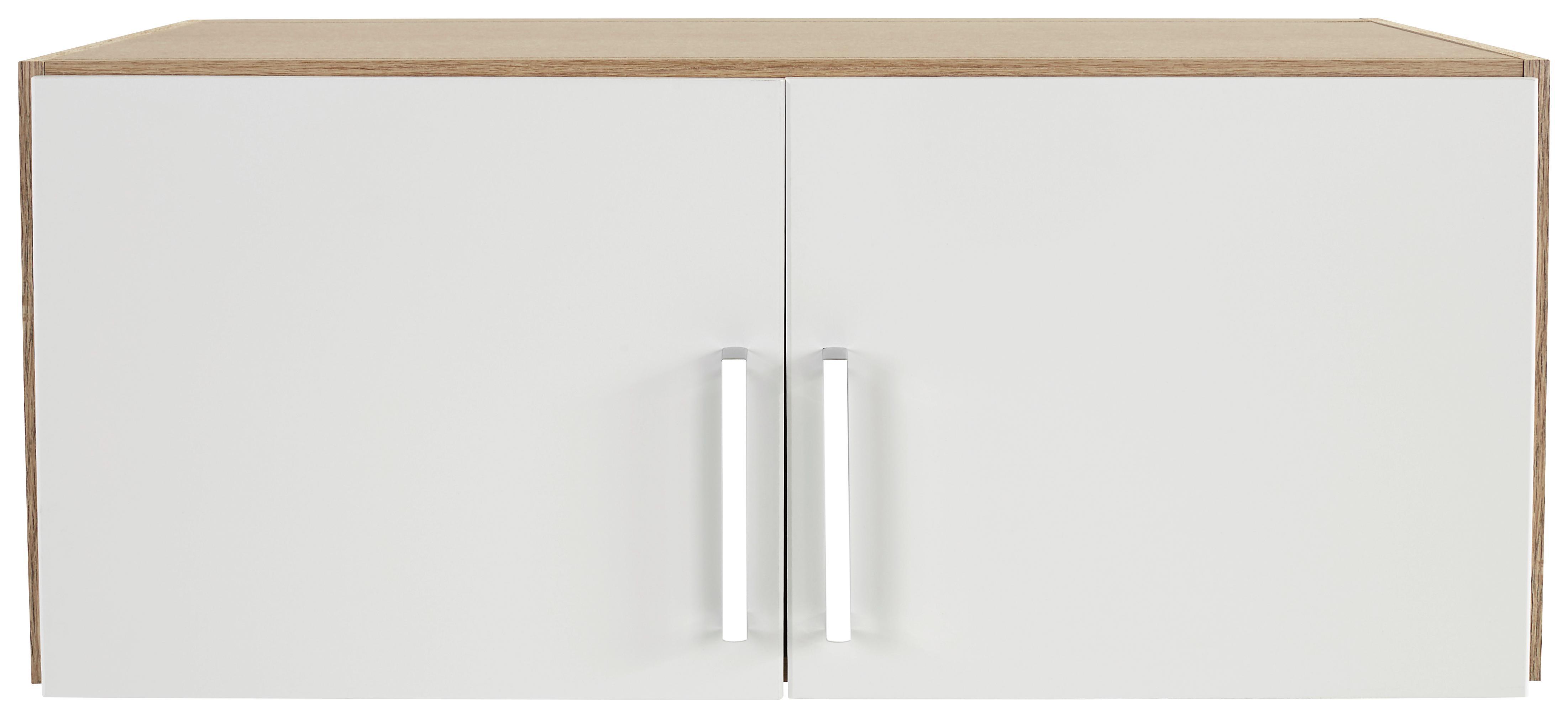 Aufsatzschrank zu Kleiderschrank Wien B:91cm - Eichefarben/Weiß, KONVENTIONELL, Holzwerkstoff (91/39/54cm)