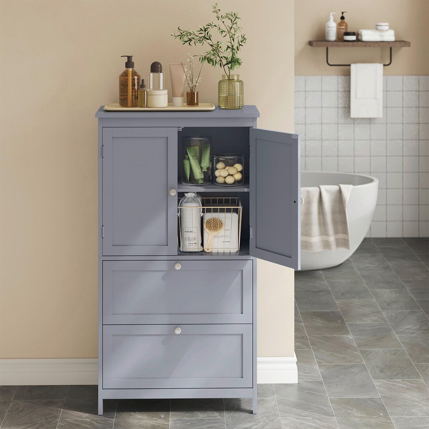 Midischrank Bathroom Cabinet - Grau, MODERN, Holzwerkstoff (60/110/30cm) - MID.YOU