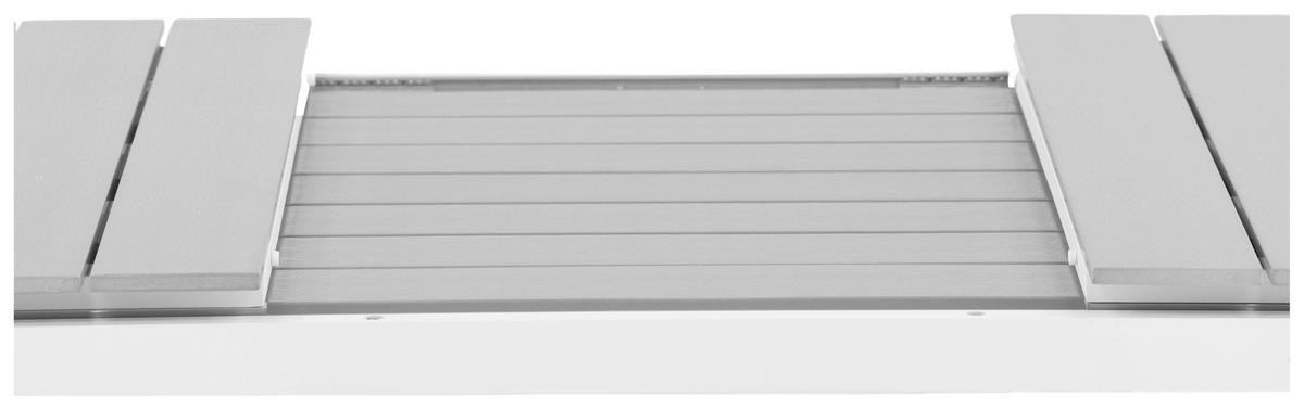 Gartentisch Levels - Weiß/Grau, KONVENTIONELL, Metall (160/100/75cm) - Gardenson