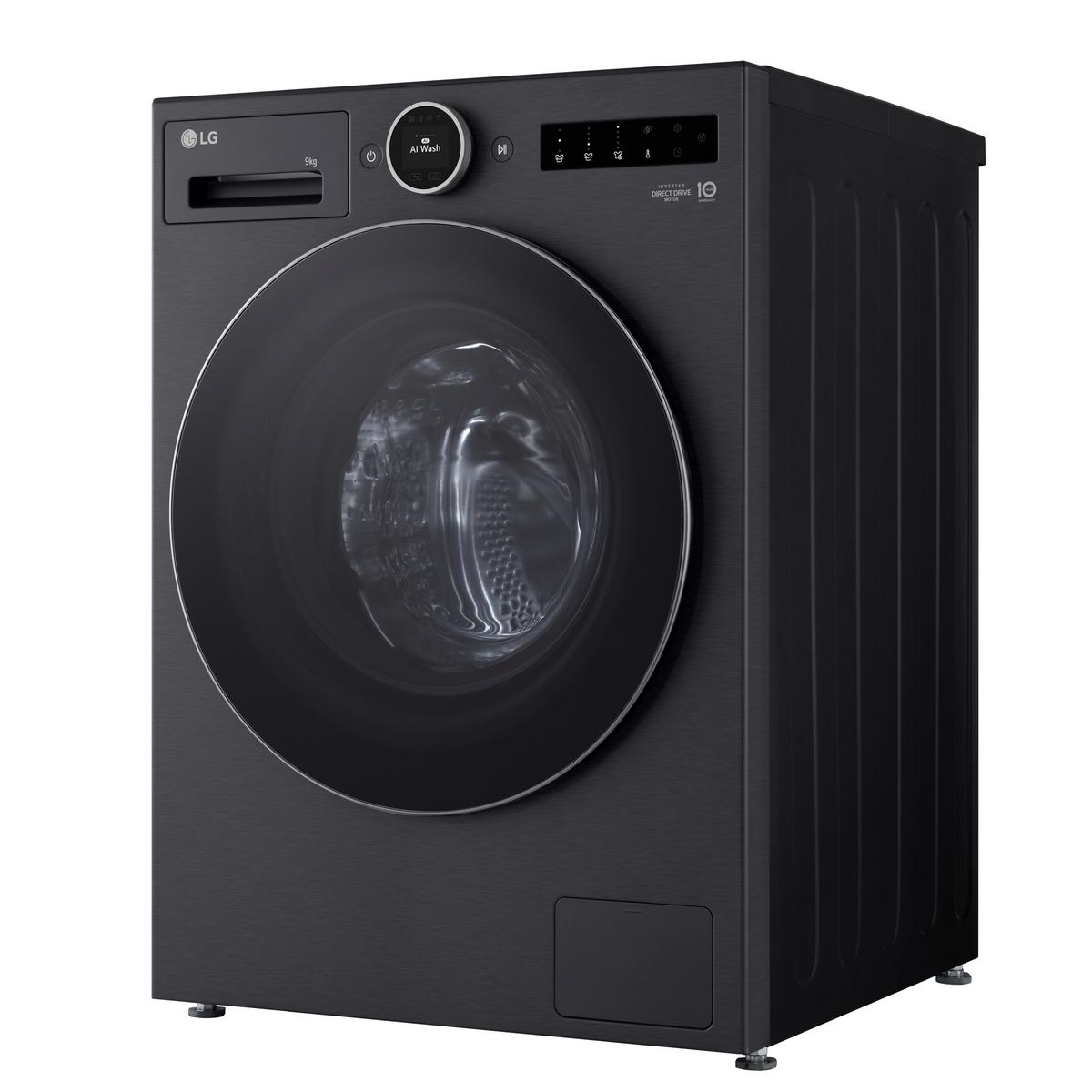 Waschmaschine F4WX9092B Füllmenge ca. 9 kg, Aquastop - Schwarz, Basics, Metall (60/89/56,5cm) - LG