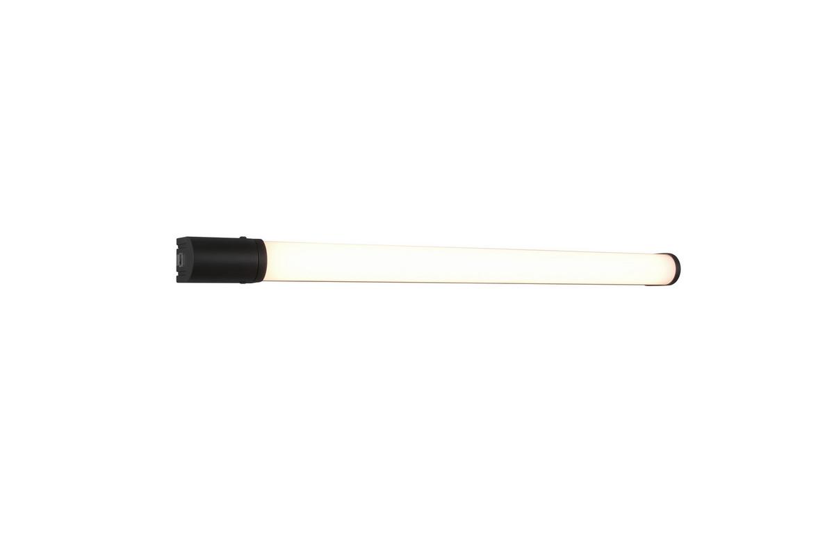 Bad-Wandleuchte Ip44 1-Flammig mit Schalter inkl. Steckdose - Schwarz, Basics, Kunststoff/Metall (79/5,5/7cm) - Trio Leuchten