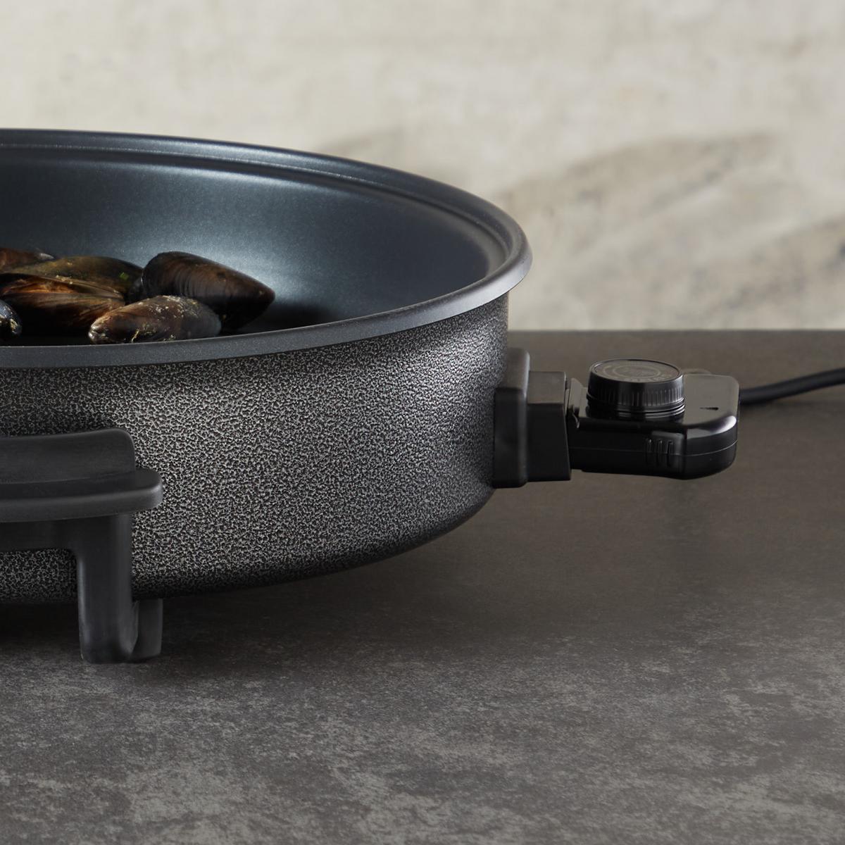 Elektrische Pfanne Mit Glasdeckel D: Ca. 42 Cm - Anthrazit, KONVENTIONELL, Metall (42/7cm) - Bono