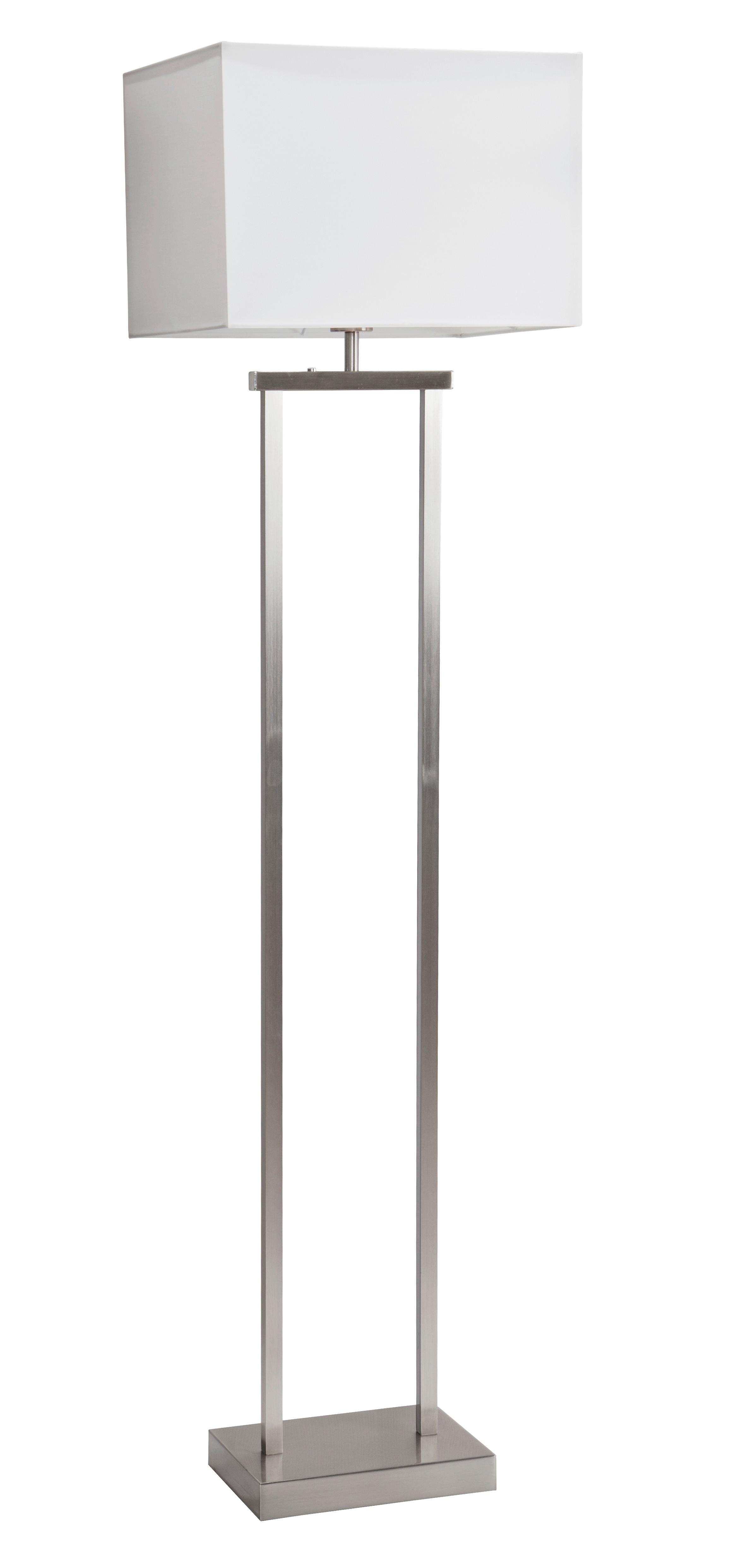 LED-Stehleuchte 40470201x Sydney - Weiß/Nickelfarben, KONVENTIONELL, Textil/Metall (27/40/150cm) - Globo