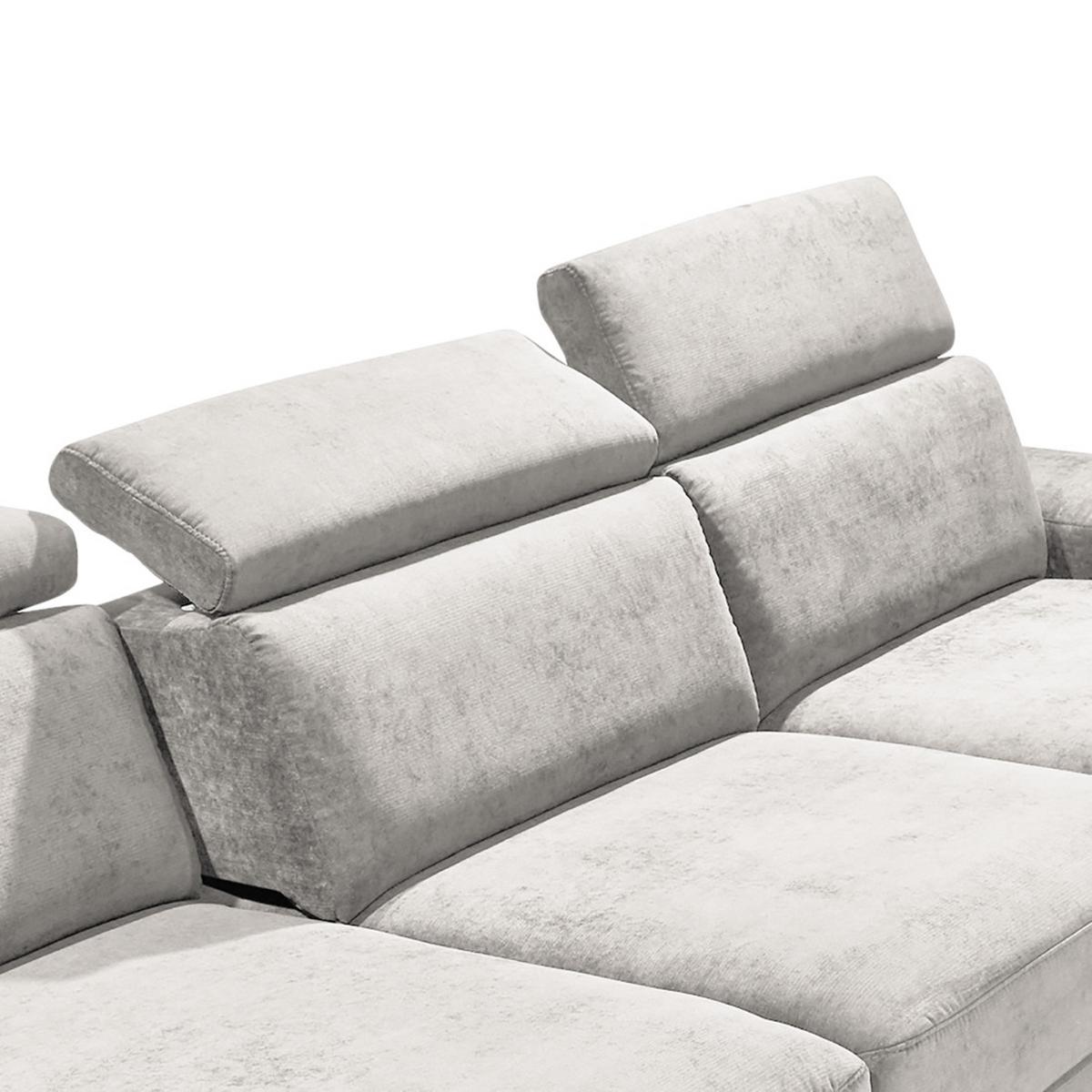 Ecksofa Silberfarben S: 259x182 Cm - Silberfarben, KONVENTIONELL, Textil (259/182cm) - Trendmanufaktur