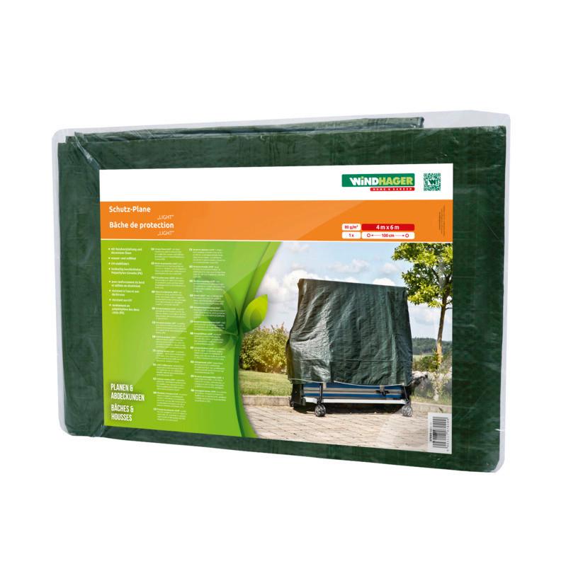 Abdeckplane Schutz-Plane Light 1,5x6m, - Grün, Basics, Kunststoff (150/600cm) - Windhager
