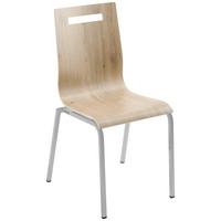 Besucherstuhl My Life Eiche teilmassiv - Eichefarben/Silberfarben, Basics, Holz/Metall (48/87/55cm) - MID.YOU