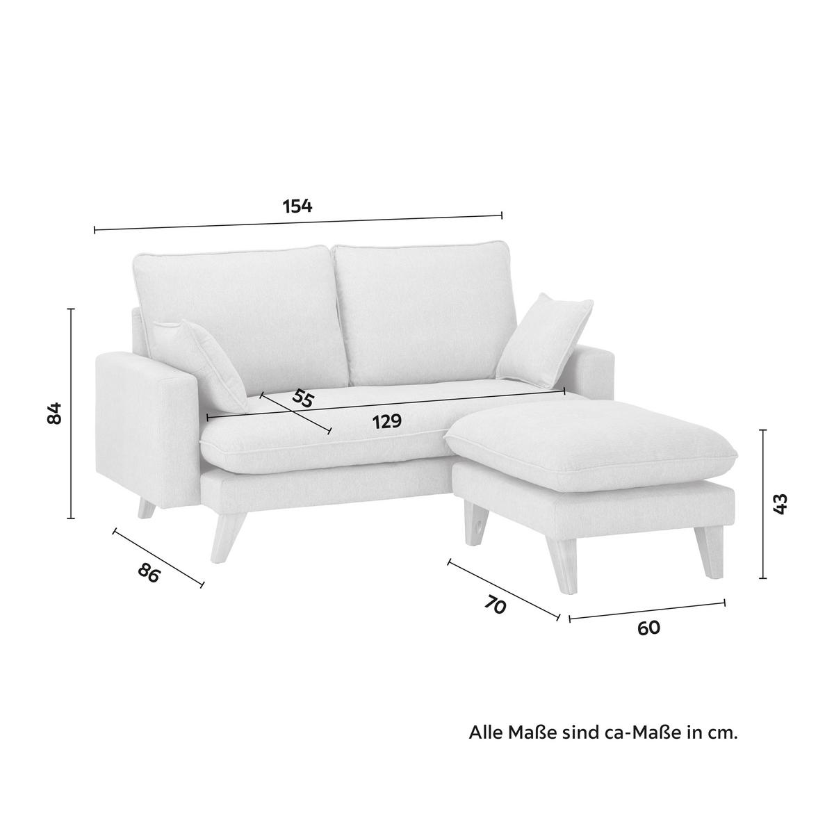 Sedací souprava ILLA, světle šedá - světle šedá/přírodní barvy, Moderní, dřevo/textil (154/84/86cm) - Bessagi Home