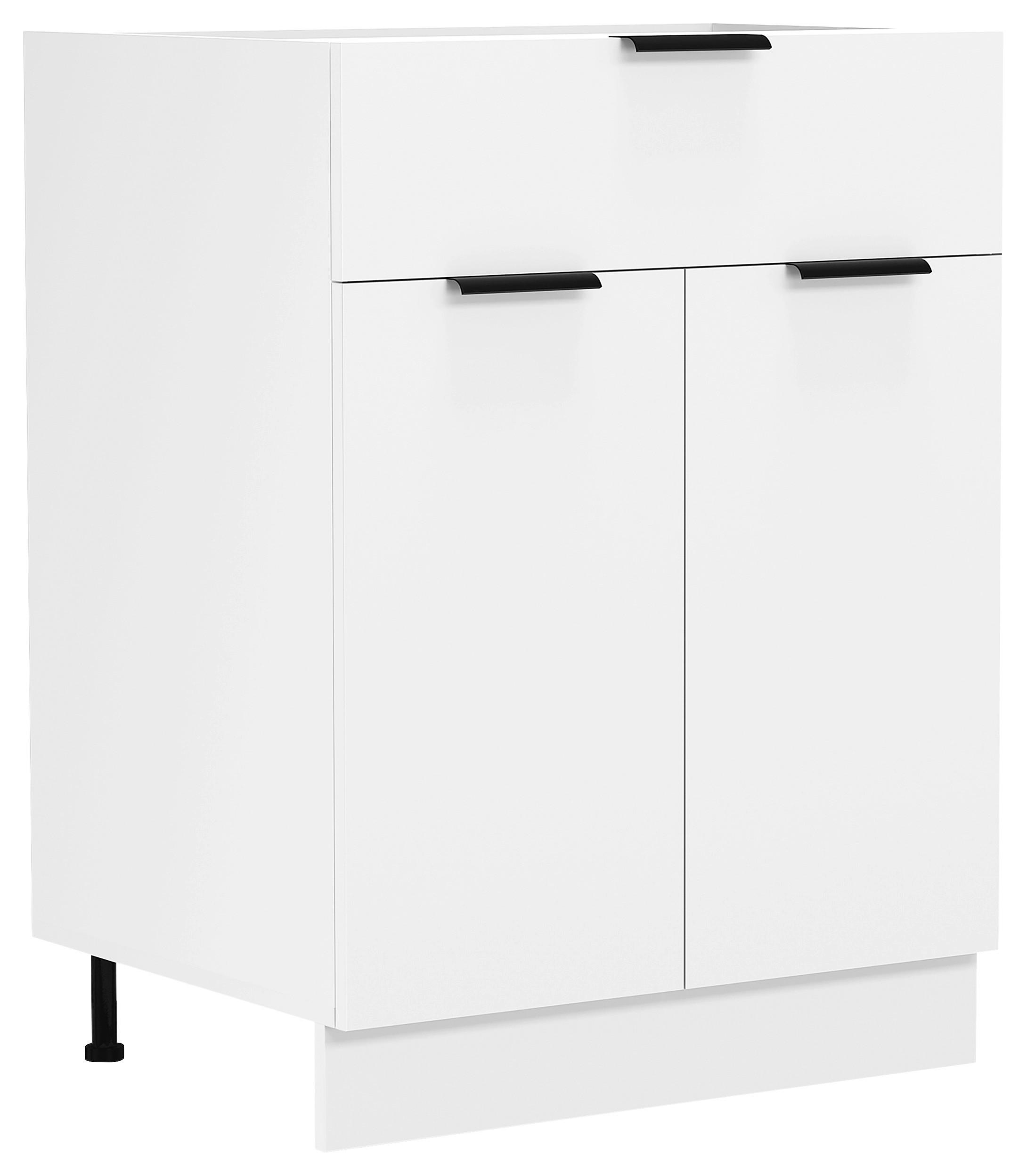 Küchenunterschrank Fasola Weiß B: 60 cm - Weiß, Trend, Holzwerkstoff (60/82/46cm) - MID.YOU