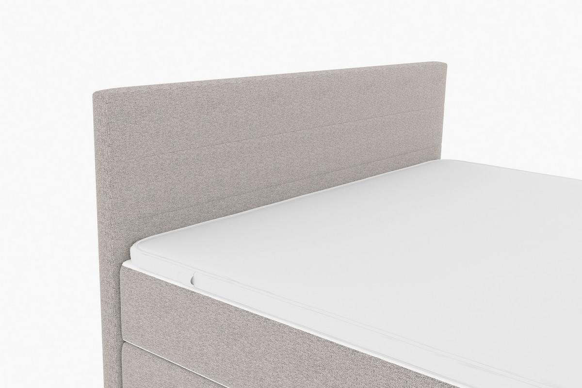 Boxspringbett mit Topper 160x200 Catania - Chromfarben/Hellgrau, KONVENTIONELL, Textil (160/200cm)