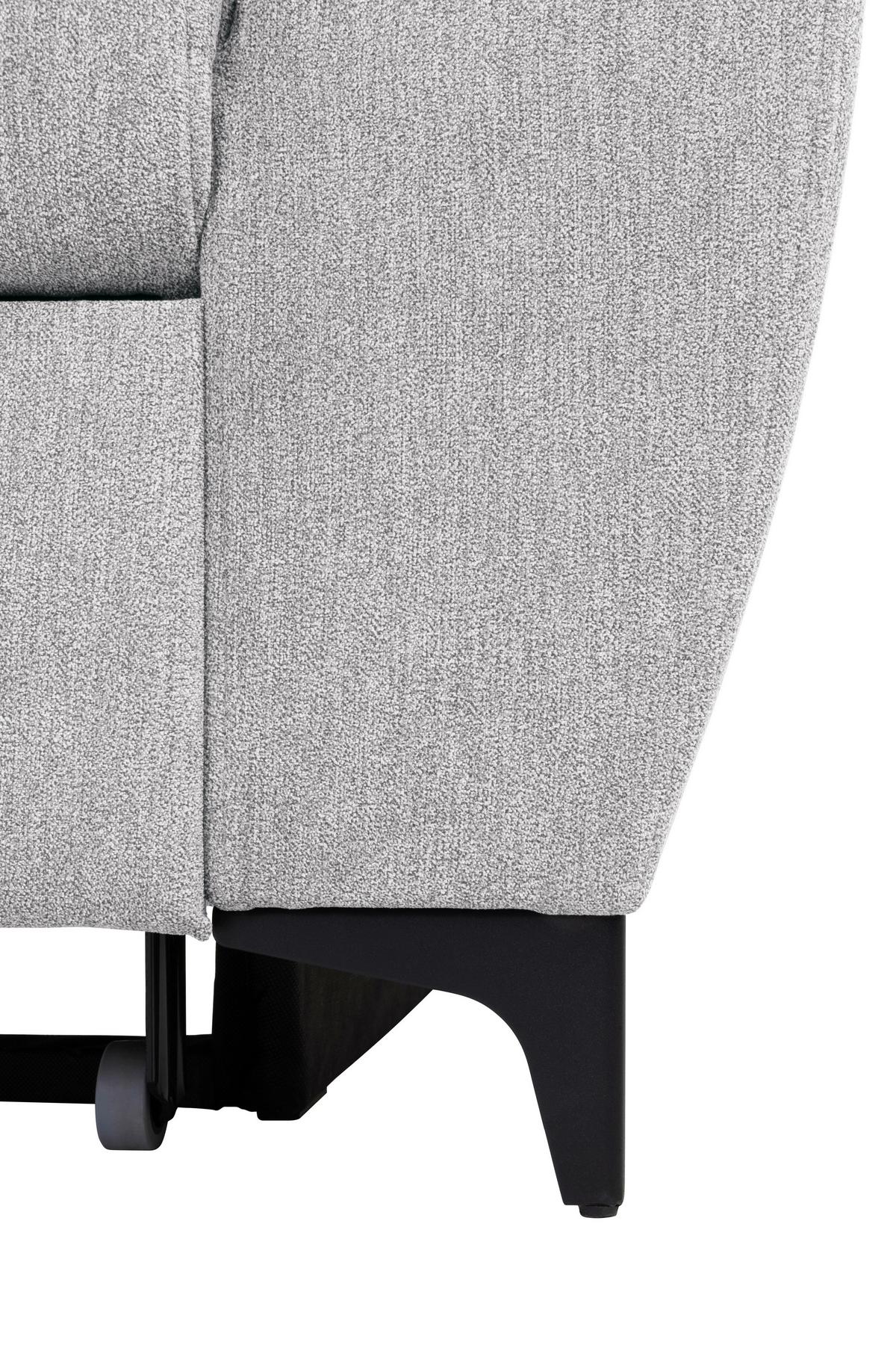 Ecksofa Lapis Hellgrau S: 217/255 cm - Hellgrau/Schwarz, KONVENTIONELL, Textil (217/255cm) - MID.YOU