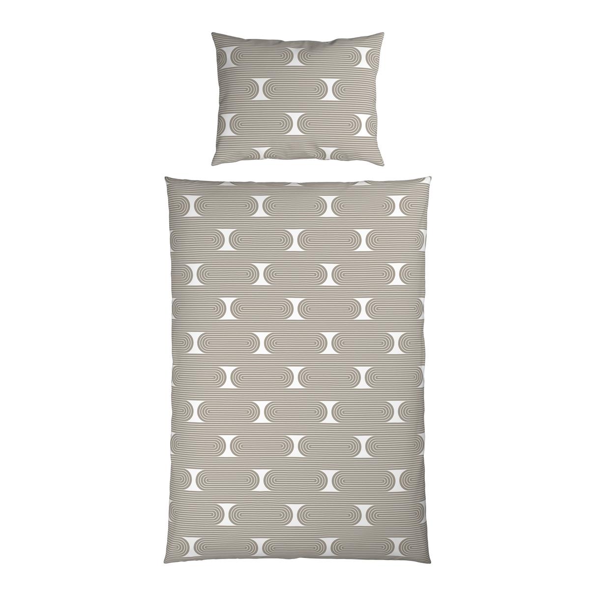 POVLEČENÍ RETRO - bílá/šedavě hnědá, Moderní, textil (140/200cm) - Mömax