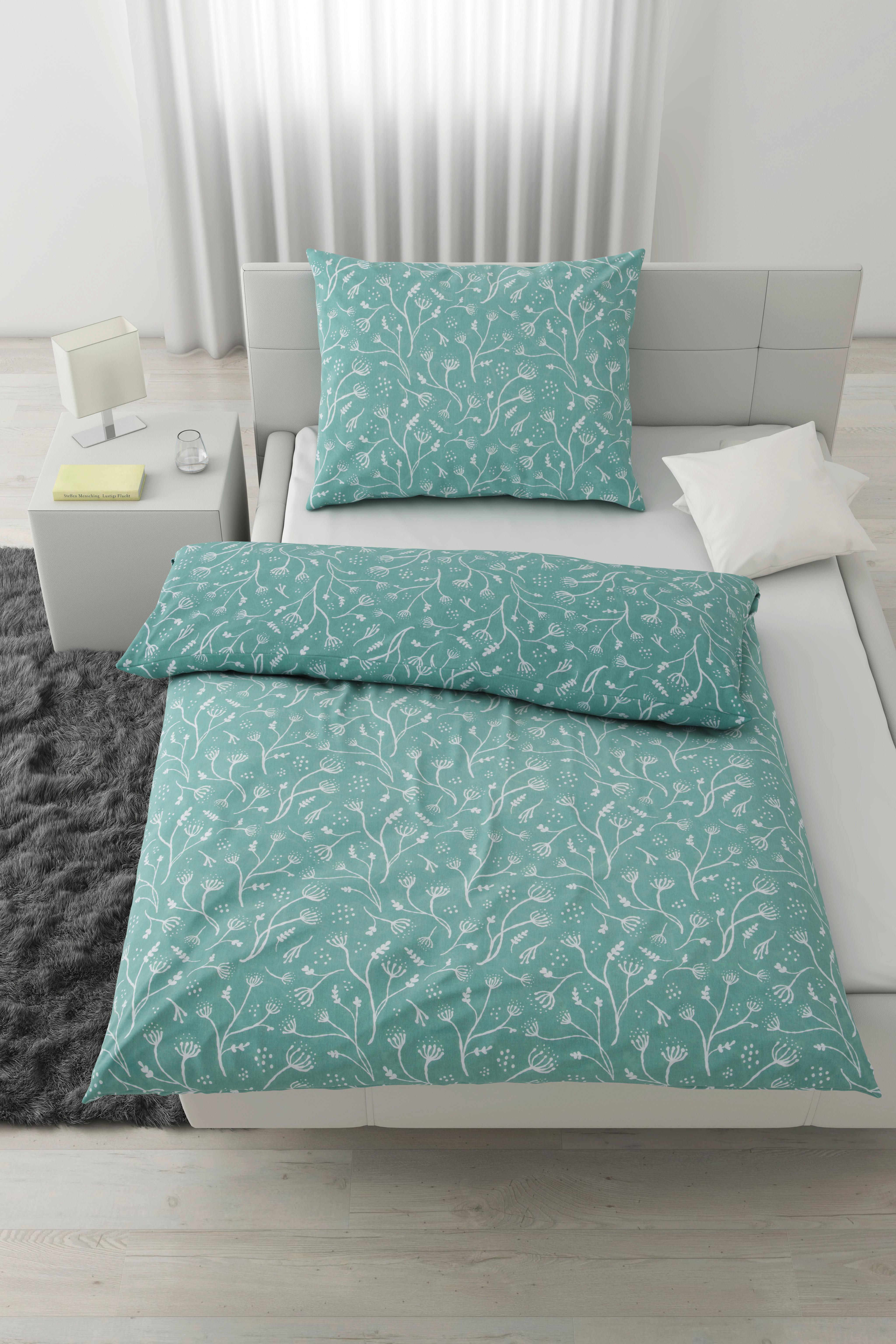 Povlečení Frida, 70/90 140/200cm - zelená, Konvenční, textil (140/200cm) - Modern Living